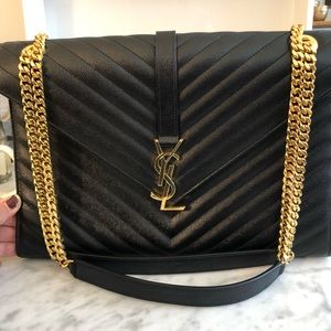 YSL Saint Laurent large envelope v-flap handbag